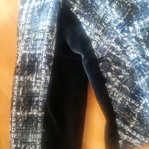 Mia jacket like new with velvet sides, black and blue