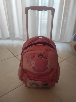 Σχολική τσάντα Πέπα μεταχειρισμένη με ροδάκια για παιδικό σταθμό και νηπιαγωγείο