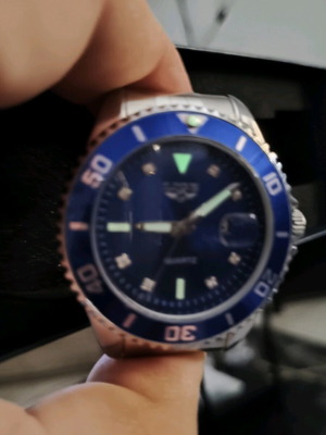 Lige quartz watch new, blue and silver