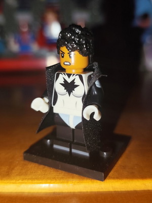 Spectrum Monica Rambeau minifigure like new with stand and black coat