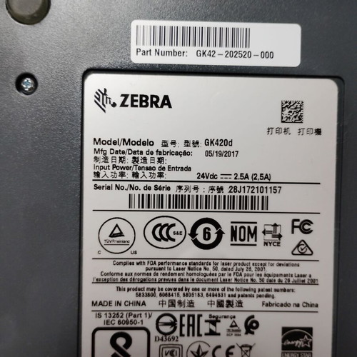 Zebra GK420d thermal label printer