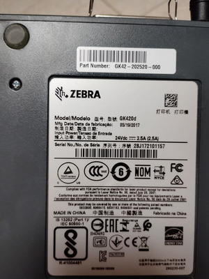 Zebra GK420d thermal label printer