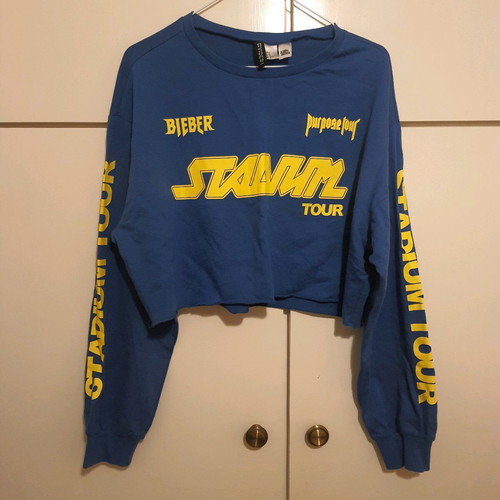 Justin Bieber hoodie crop sweatshirt new, Stadium tour merch