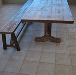 Monastic style wooden dining table, solid Swedish wood