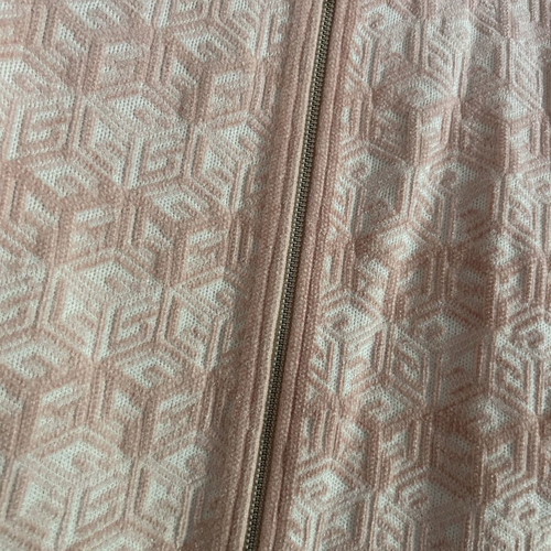 Guess velour cardigan, white and pink, XS