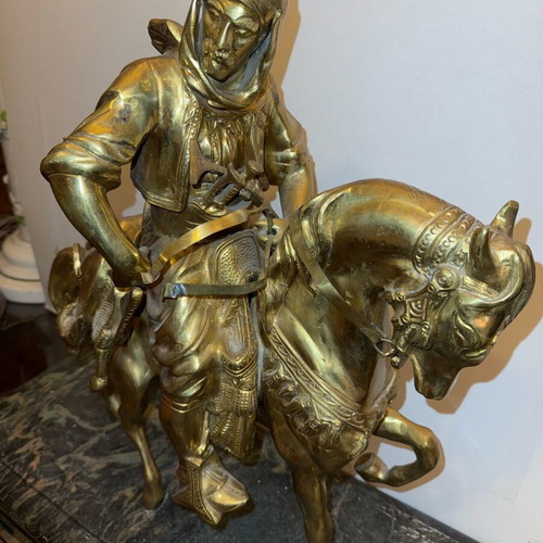 Bronze and marble sculpture used