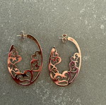 925 Silver Earrings in Rose Gold Tone like new