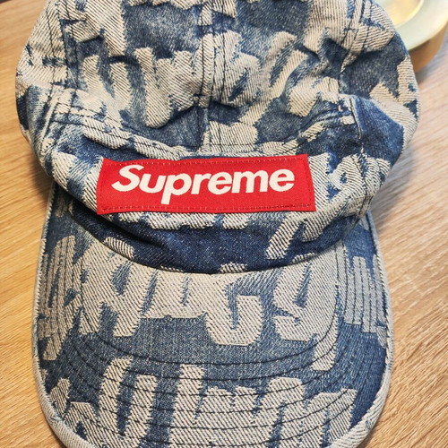 Supreme Fat Tip Jacquard Denim Camp Cap new, unisex jockey hat