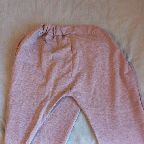 Pants with unique front tie like new, size small-medium, gray