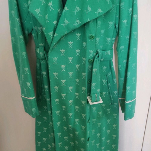 GSUS Sindustries green wool coat like new with viking pattern size M