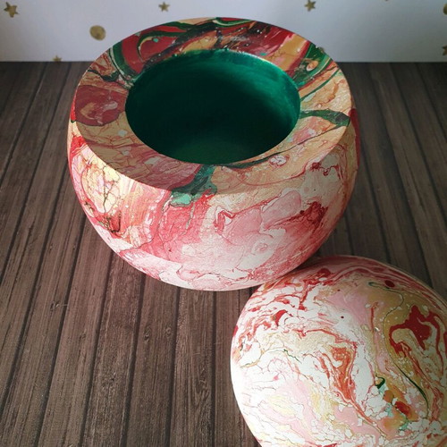 Handmade decorative pot in marble style