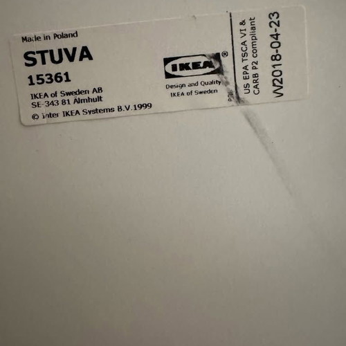 Ikea Stuva 15361 crib bed with mattress and drawers like new, white
