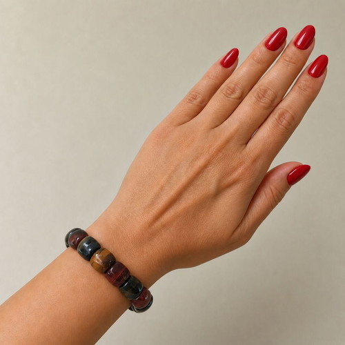 Elastic bracelet with tiger eye new, brown