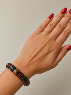 Elastic bracelet with tiger eye new, brown