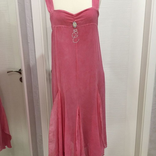 Elisa Cavaletti Long Pink Dress S Like New With Metallic Effect