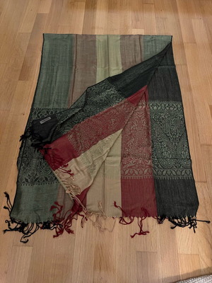 Pashmina scarf luxurious like new, silk/cashmere blend 1.90m