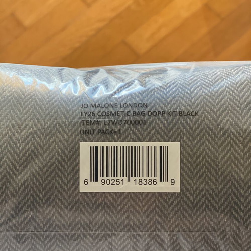 Jo Malone London men's cosmetic bag dopp kit like new, black and grey