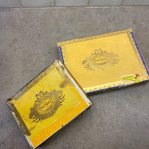Partagas Habana cigar boxes used, set of 2