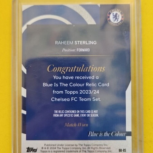 Topps Chelsea Team Set Raheem Sterling Blue Is The Colour Patch 54/99 new