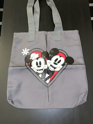 Tote bag shoulder like new with Mickey and Minnie gray