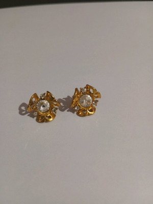 Earrings with rhinestones gold color new