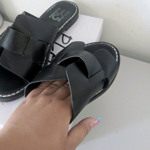 Luigi black wide slippers size 37 new