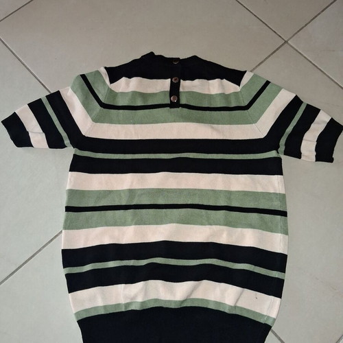 Zara blouse short-sleeve striped like new, size M