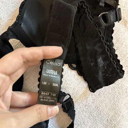 M&S Ceriso black lace push-up bra UK 30A EU 65A