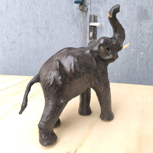 Leather elephant figurine used, from the 60s-70s