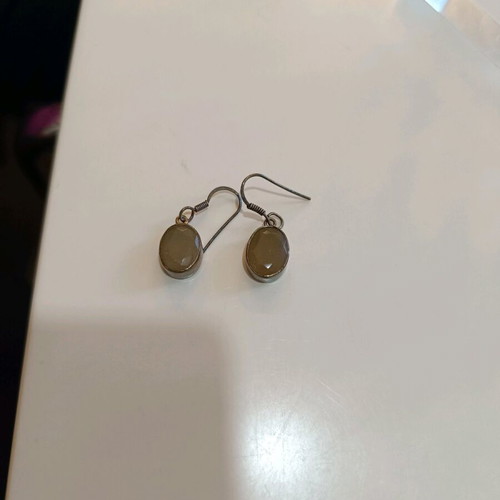 Silver earrings with smoky semi-precious stones new