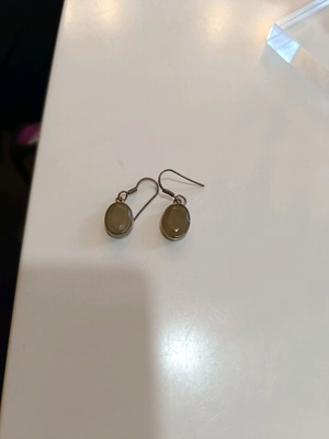 Silver earrings with smoky semi-precious stones new