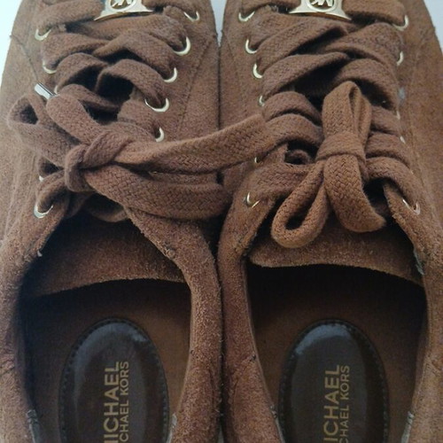 Michael Kors women's sneakers suede used, brown, size 36