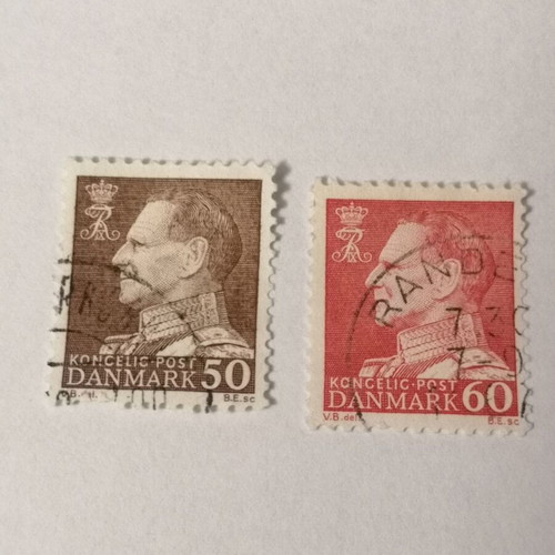 Denmark stamps used, pack of 2