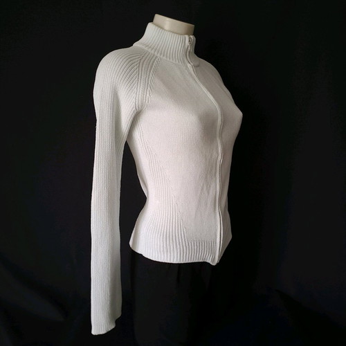 Naf Naf knitted cardigan like new, fitted, white, size L