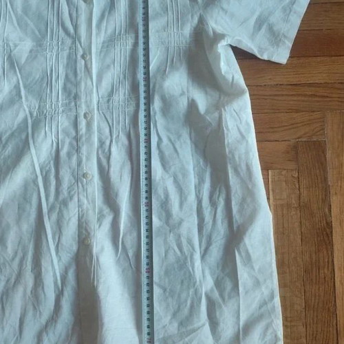 Naracamacie white cotton-linen shirt like new, size M/L