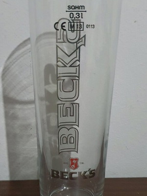 Ποτήρια Beck's μπύρας 0.3L καινούργια, σετ 6 τεμαχίων