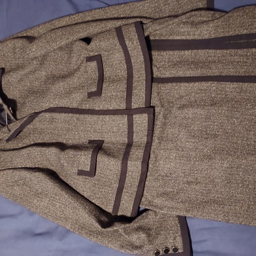 Sarah Lawrence suit set like new, gray/black herringbone jacket and skirt