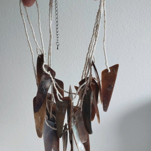 Handmade women's necklace with shell