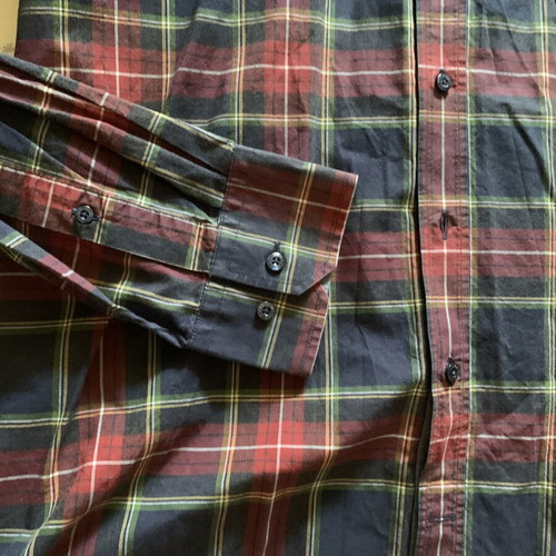 Navy & Green men's plaid shirt size M, like new