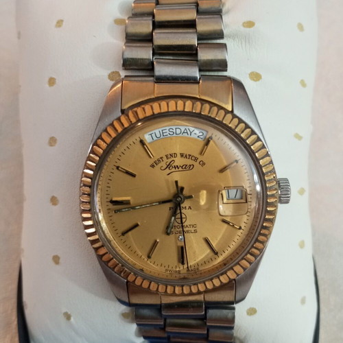 West End Watch Automatic Swiss Made President 25 Jewels vintage men's watch
