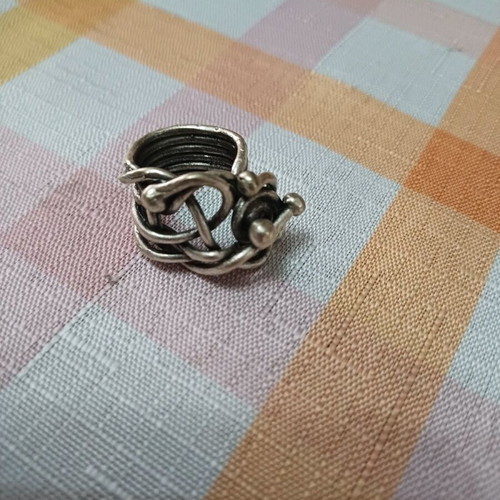 Steel chevalier ring new, handmade adjustable