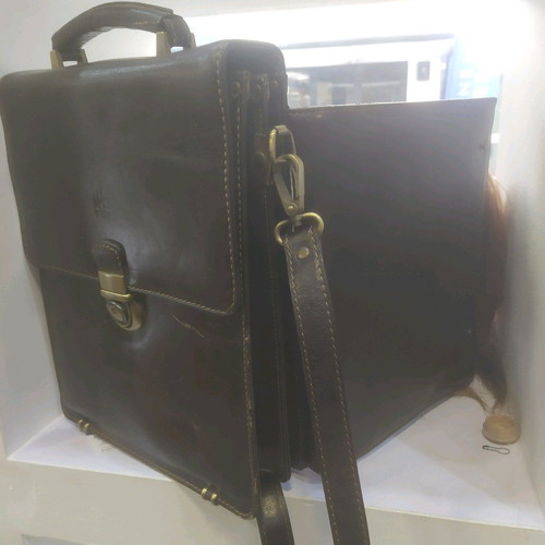 Τσάντα ανδρική δερματινη καφέ καινούργια, vintage από Ιταλία