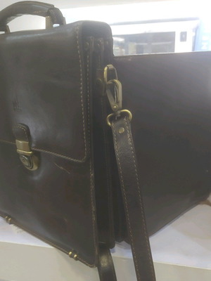 Τσάντα ανδρική δερματινη καφέ καινούργια, vintage από Ιταλία