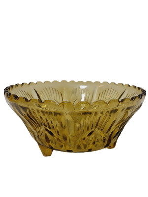Vintage amber glass bowl from Czechoslovakia like new, 20.5 cm