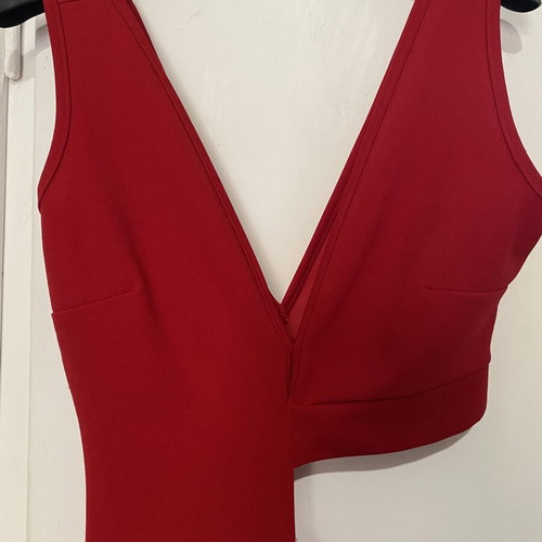 One-piece jumpsuit red, like new, elastic fabric, side cut
