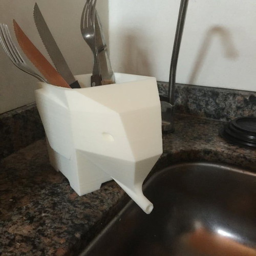 Plastic elephant-shaped cutlery drainer new