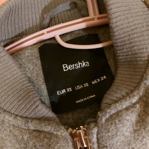Bomber jacket Bershka new, size XS, gray pink white