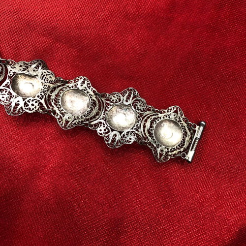 Silver filigree bracelet used, 19th century