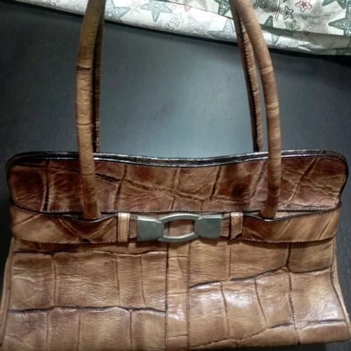 Elmani leather women's bag used, brown handbag