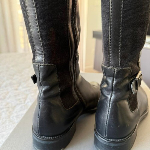 Women's leather boots used, size 37, black